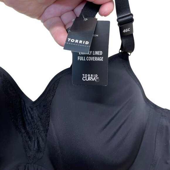 NEW Torrid Curve Lightly Lined Underwire T-shirt Bra Size 46C Black - Picture 2 of 8